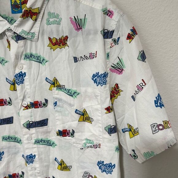 Bored Teenager Mens Multicolor Cotton Bored Bummer Button Up‎ Shirt Size Large - Picture 4 of 6